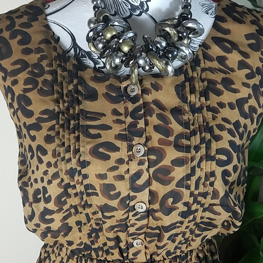 Blu Pepper, Animal Print dress, round neck, Super Cute, Sz S - Picture 9 of 9
